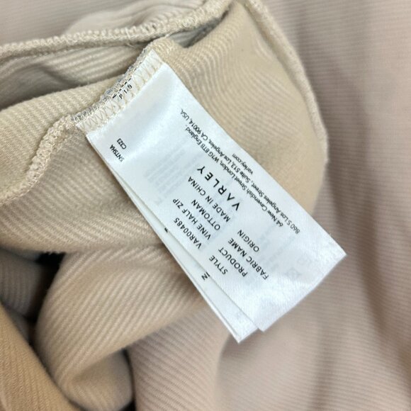 VARLEY Vine Ottoman Half Zip Pullover in Beige Size Large - Picture 9 of 12